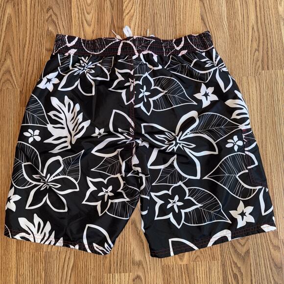 Cincinnati Reds MLB Black Hawaiian Swim Trunks Medium Lined Logo Mens - Picture 8 of 10